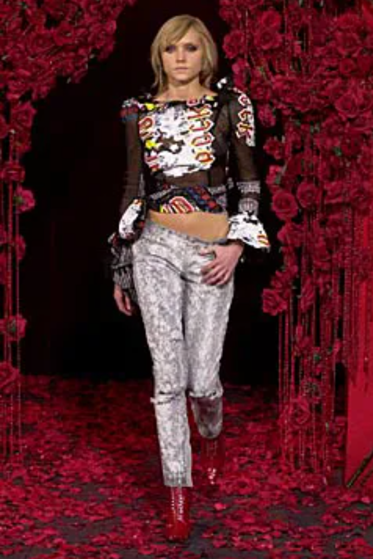 Dolce & Gabbana "Acid Rock” Chiffon Ruffle Wrap Top