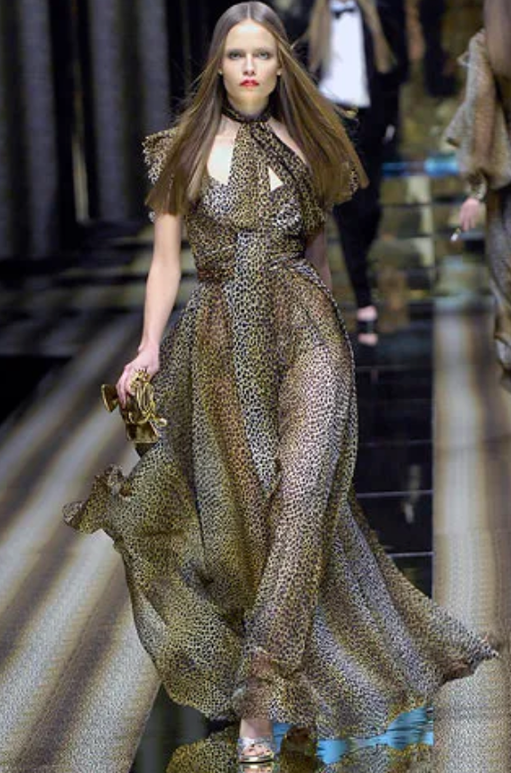 Dolce & Gabbana Leopard Maxi Halter Dress