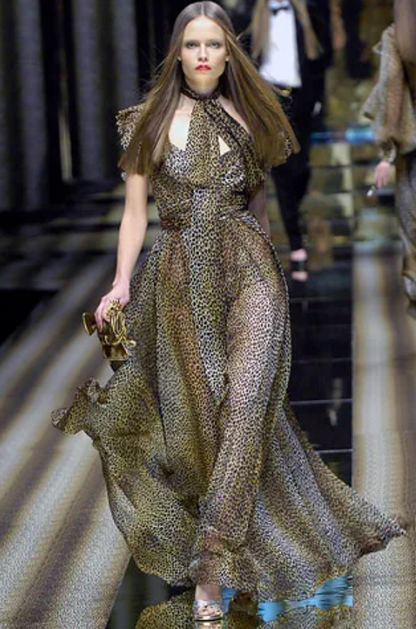 Dolce & Gabbana Leopard Maxi Halter Dress