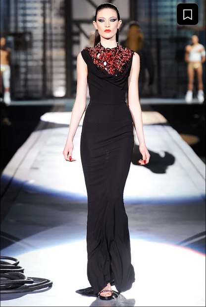 Dsquared² Beaded Low Back Cowl Neck Gown
