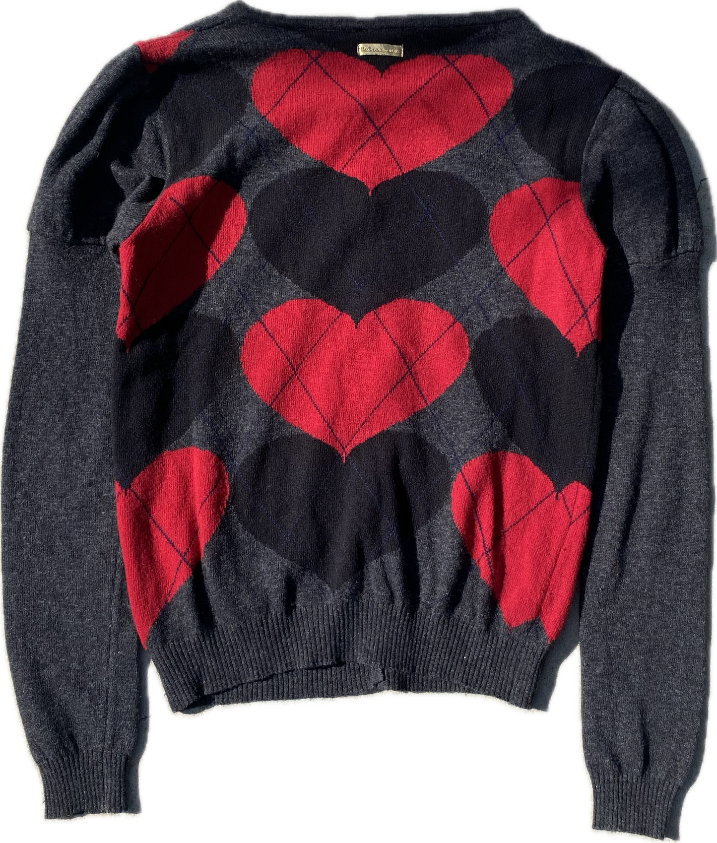Dolce & Gabbana Plaid Heart Cardigan