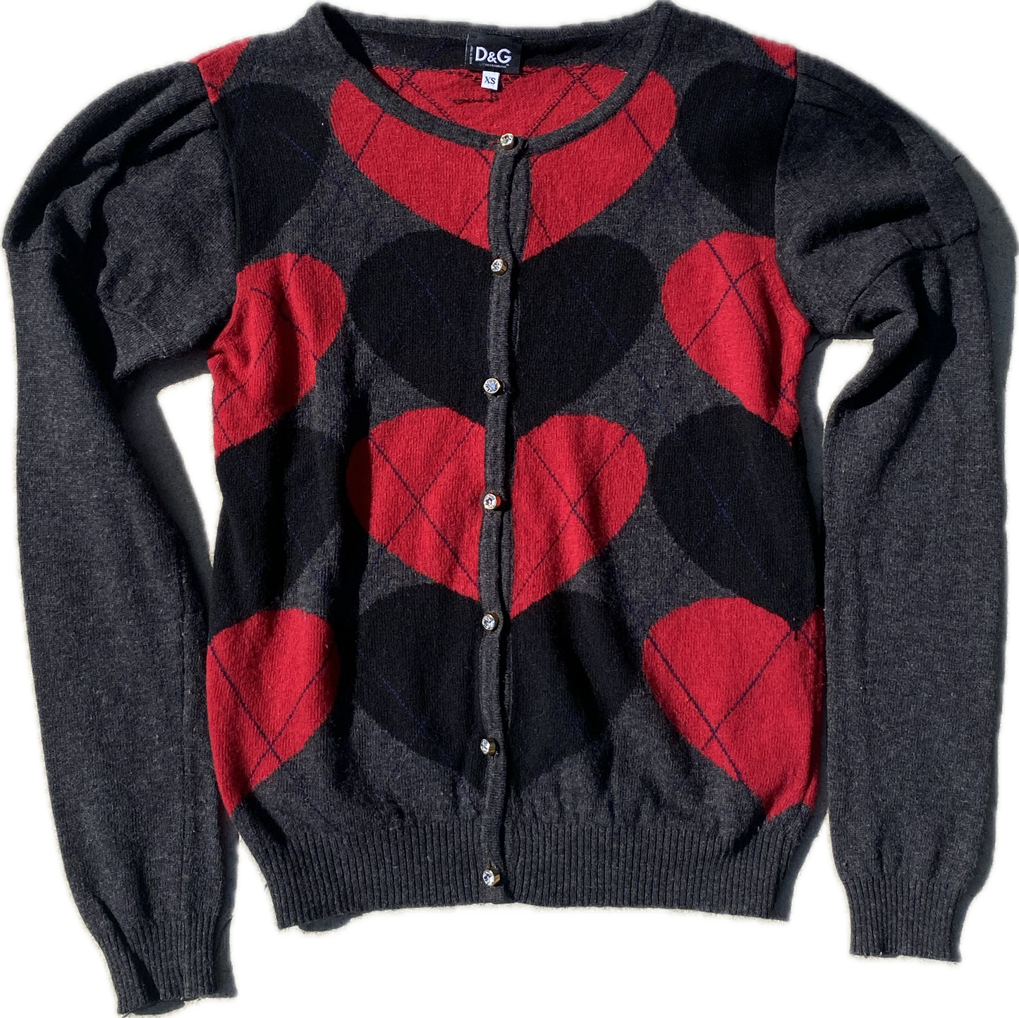 Dolce & Gabbana Plaid Heart Cardigan