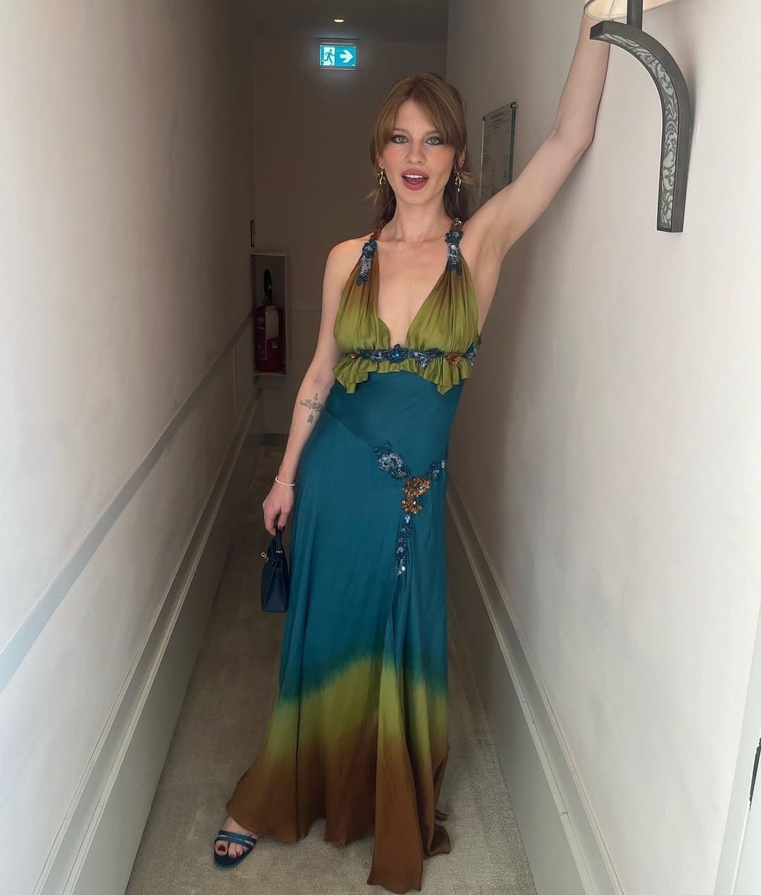 Panos Zinas Ombre Beaded Maxi Dress