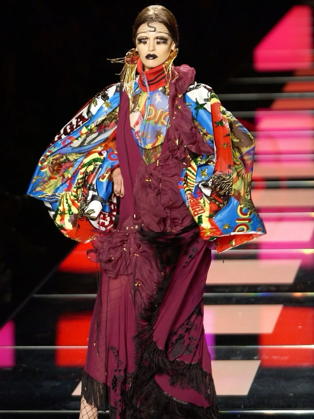 Christian Dior Rasta Mania Tiered Maxi Skirt