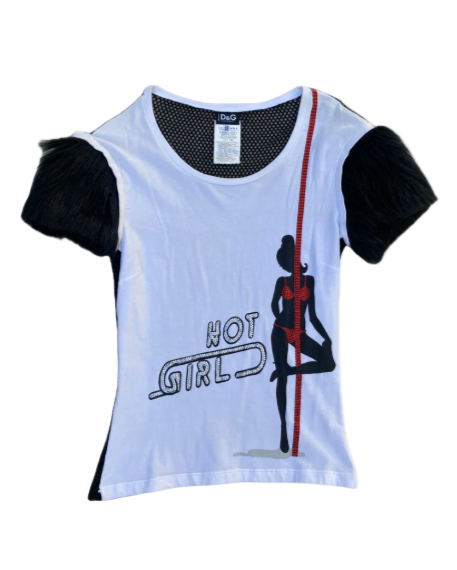 Dolce & Gabbana “Hot Girl” Rhinestone Tee