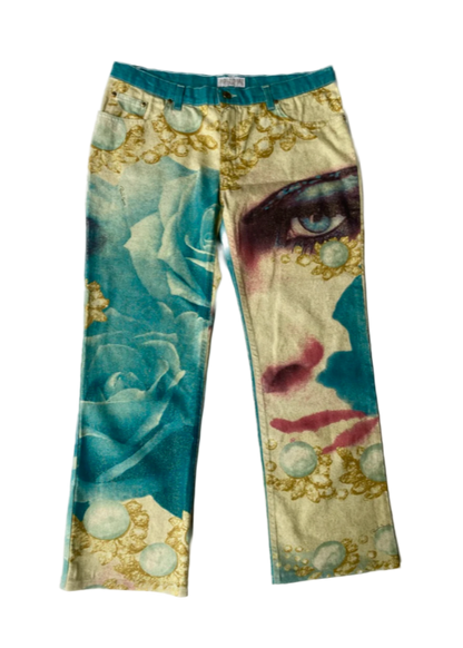 Roberto Cavalli Face Printed Jeans