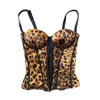 Dolce & Gabbana Padded Leopard Bustier Top