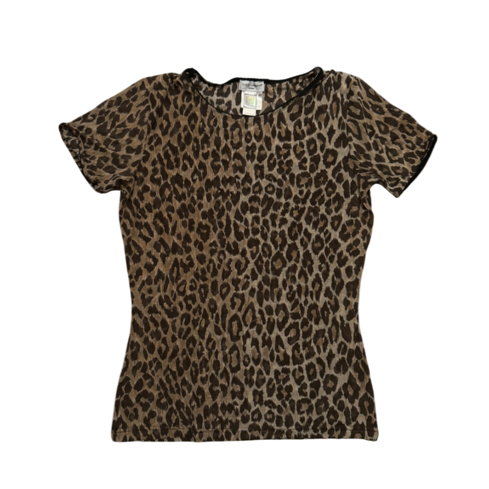 Dolce & Gabbana Leopard Mesh T-Shirt