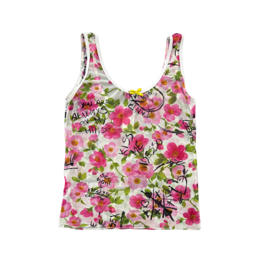Dolce & Gabbana Floral Mesh Tank Top