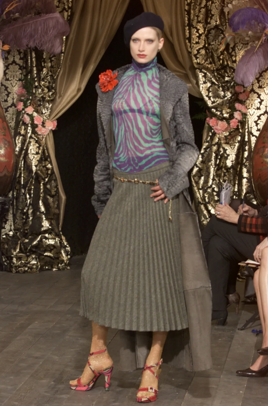 Dolce & Gabbana Sheer Purple/Green Zebra Button-Up