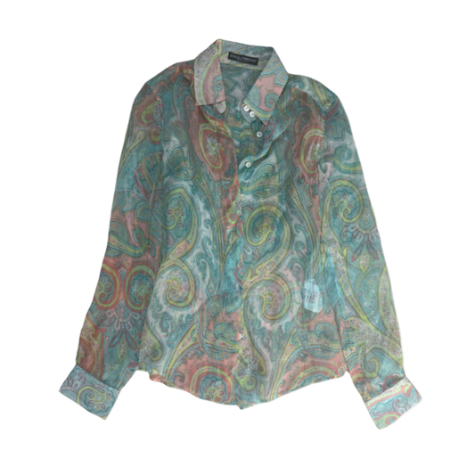 Dolce & Gabbana Sheer Paisley Button-Up