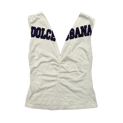 Dolce & Gabbana White/Purple Logo Top