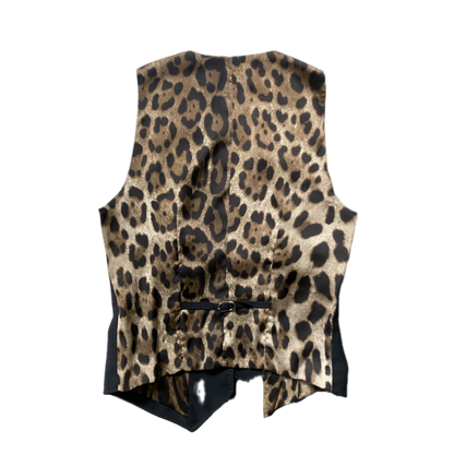 Dolce & Gabbana Pinstripe/Leopard Vest