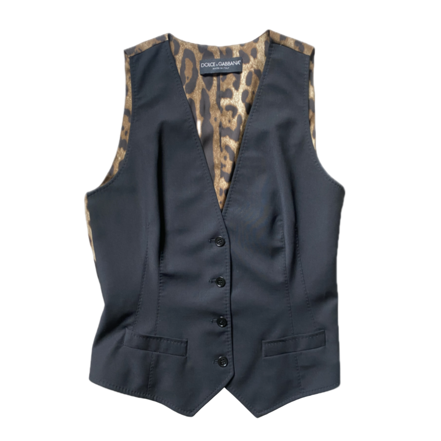 Dolce & Gabbana Black/Leopard Vest
