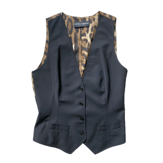 Dolce & Gabbana Black/Leopard Vest