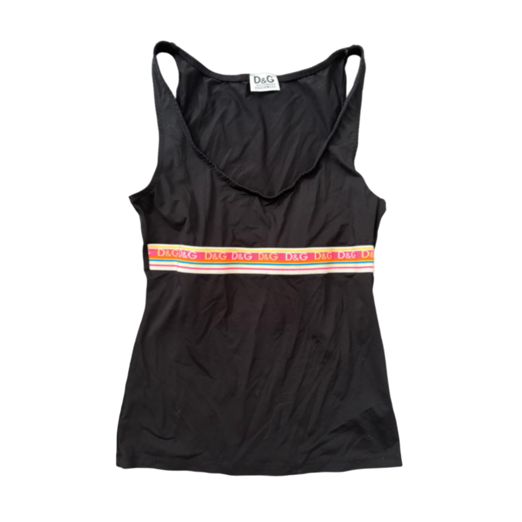 Dolce & Gabbana Rainbow Logo Banded Tank