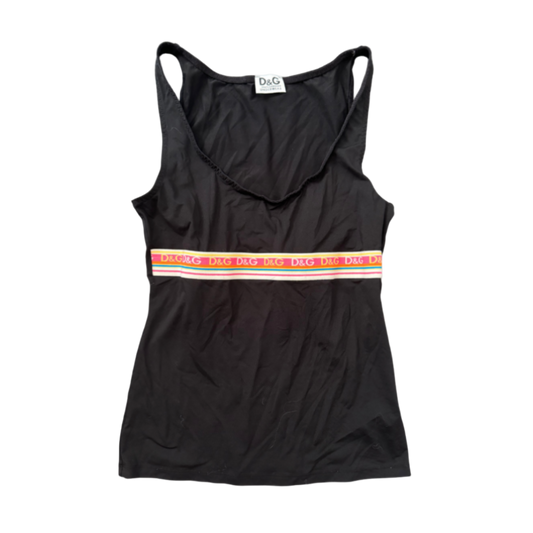Dolce & Gabbana Rainbow Logo Banded Tank