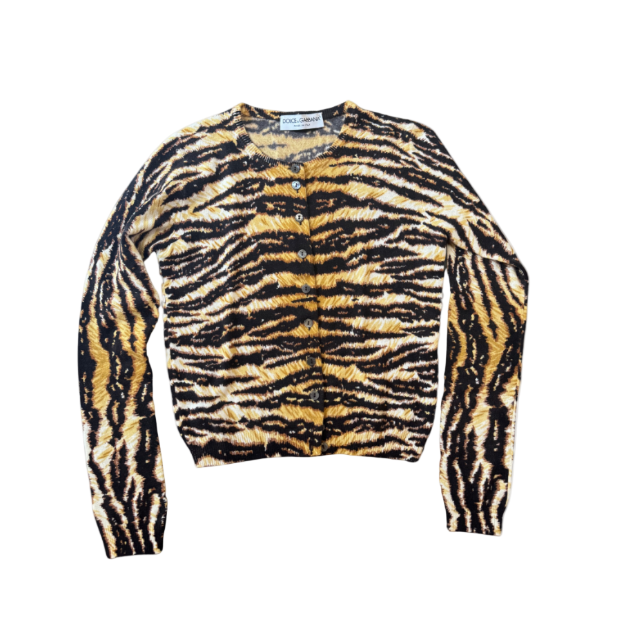 Dolce & Gabbana Tiger Print Cardigan