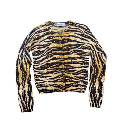 Dolce & Gabbana Tiger Print Cardigan