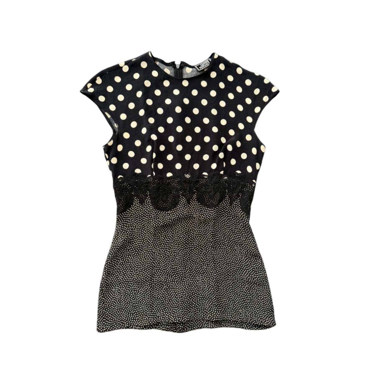 Gianni Versace Polka Dot Lace Fitted Top