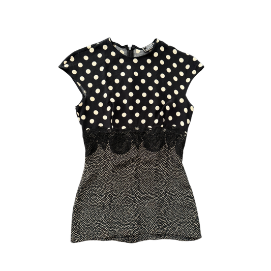Gianni Versace Polka Dot Lace Fitted Top