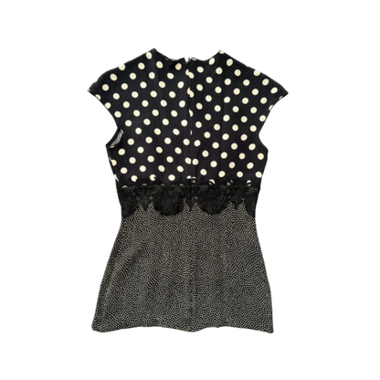 Gianni Versace Polka Dot Lace Fitted Top