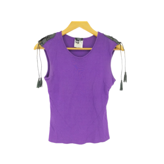 Versus Versace Top with Leather Shoulder Details