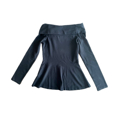 Blumarine Off-the-Shoulder Rhinestone Bow Top