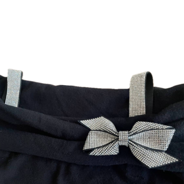 Blumarine Off-the-Shoulder Rhinestone Bow Top