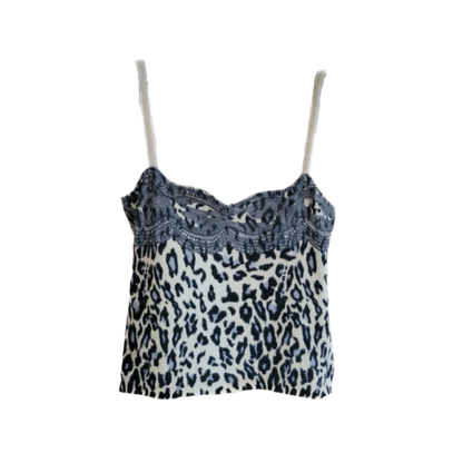 Anna Molinari by Blumarine Leopard Lace Printed Top
