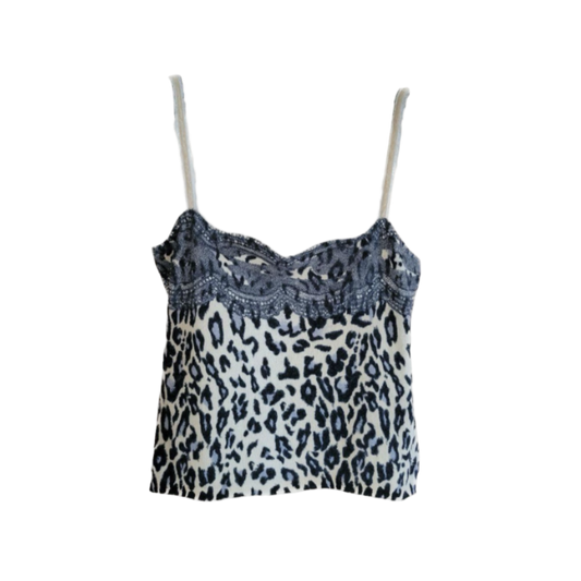 Anna Molinari by Blumarine Leopard Lace Printed Top