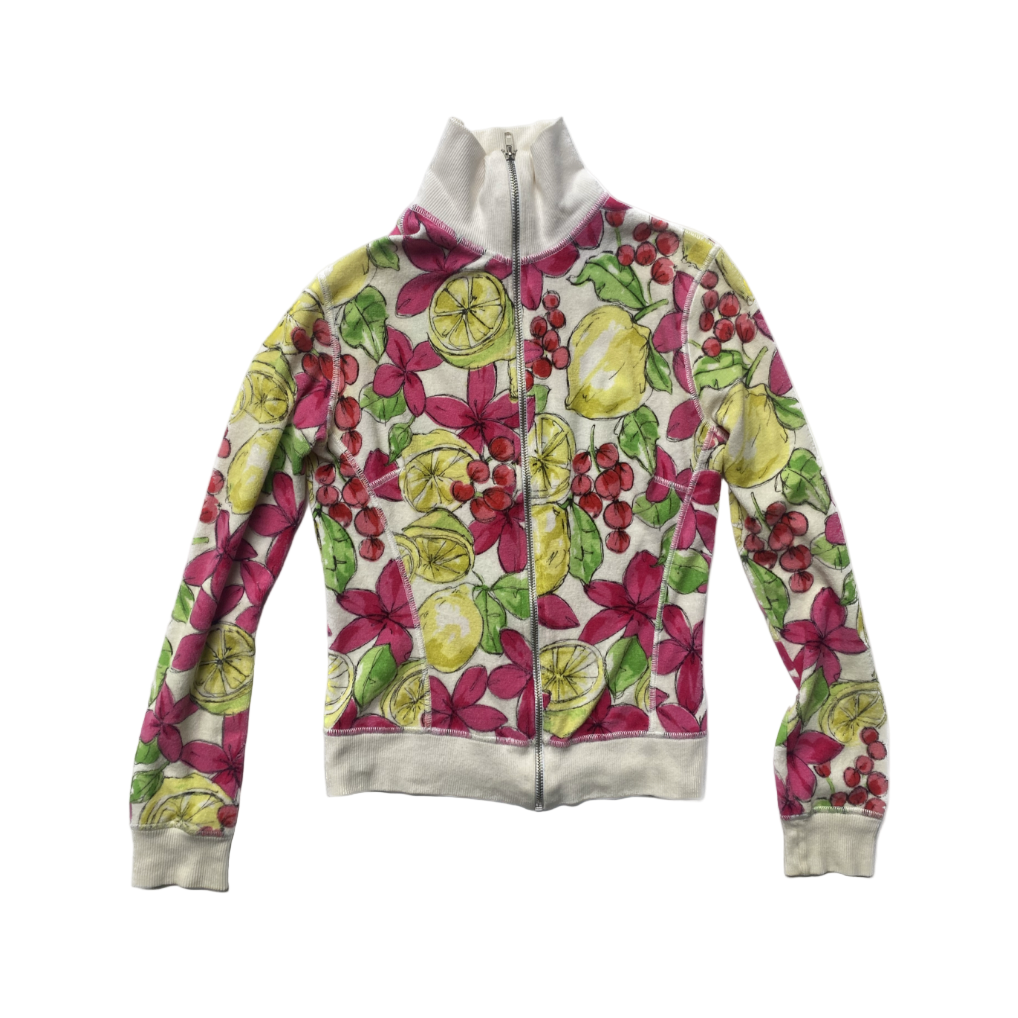 Blumarine Pink Lemon Zip Up Terry Cloth Jacket