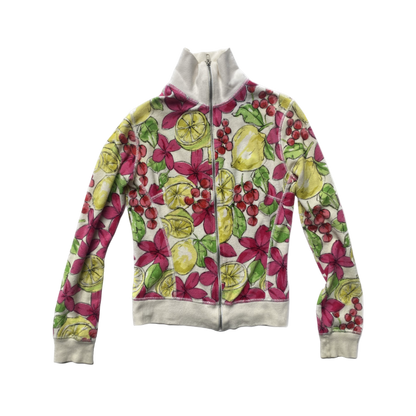 Blumarine Pink Lemon Zip Up Terry Cloth Jacket