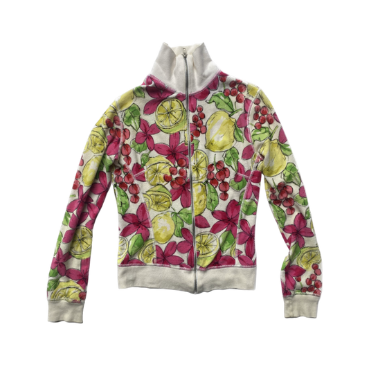 Blumarine Pink Lemon Zip Up Terry Cloth Jacket