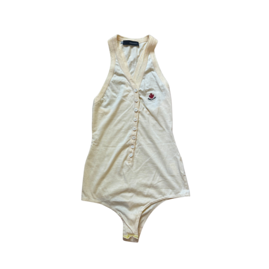 Dsquared² Pale Yellow Bodysuit Tank Top