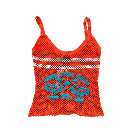Diesel Orange Fishnet Tank Top