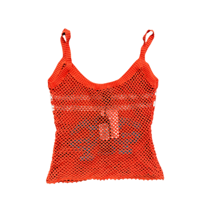 Diesel Orange Fishnet Tank Top