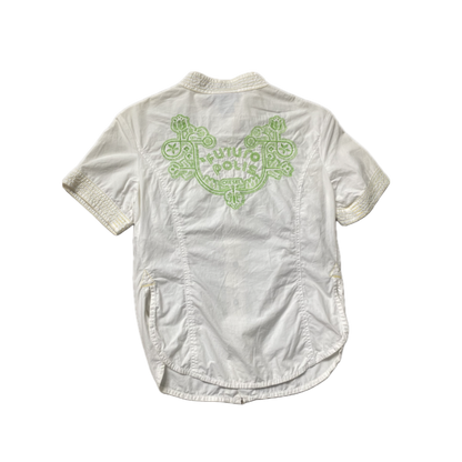 Diesel White Embroidered Buckle Top