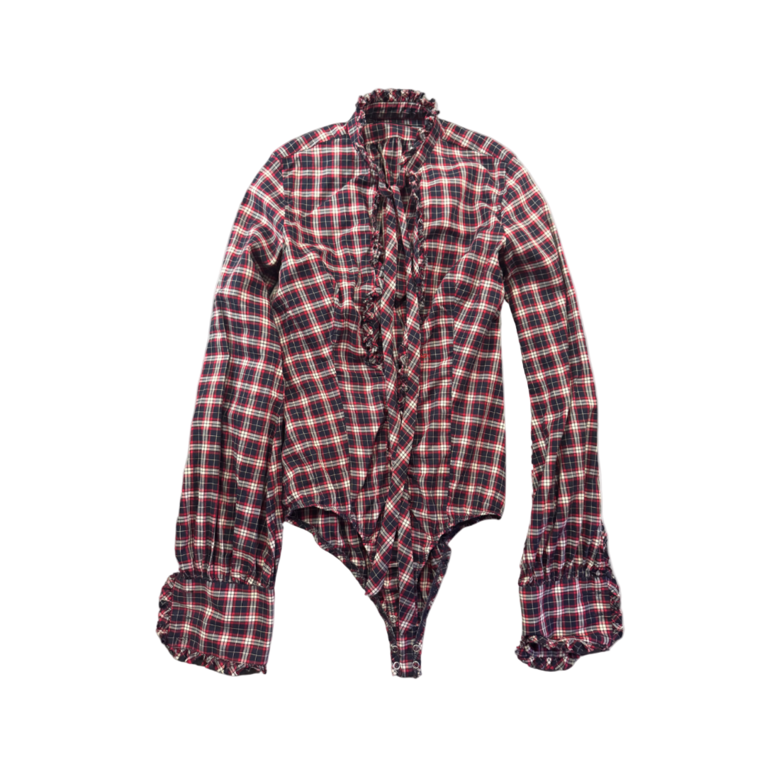 Dsquared² Red Plaid Bodysuit Top