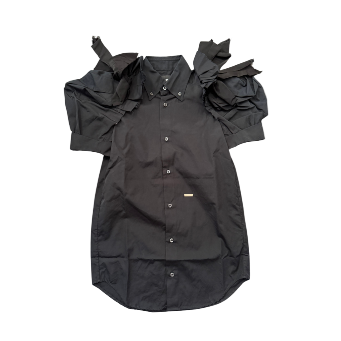 Dsquared² Black Ruffled Sleeve Top