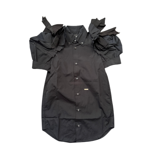 Dsquared² Black Ruffled Sleeve Top
