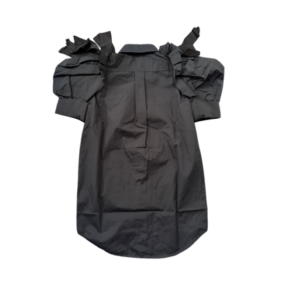 Dsquared² Black Ruffled Sleeve Top