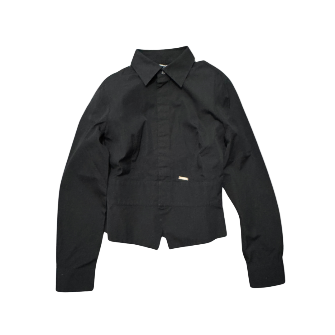 Dsquared² Cropped Button-Up Long Sleeve Top