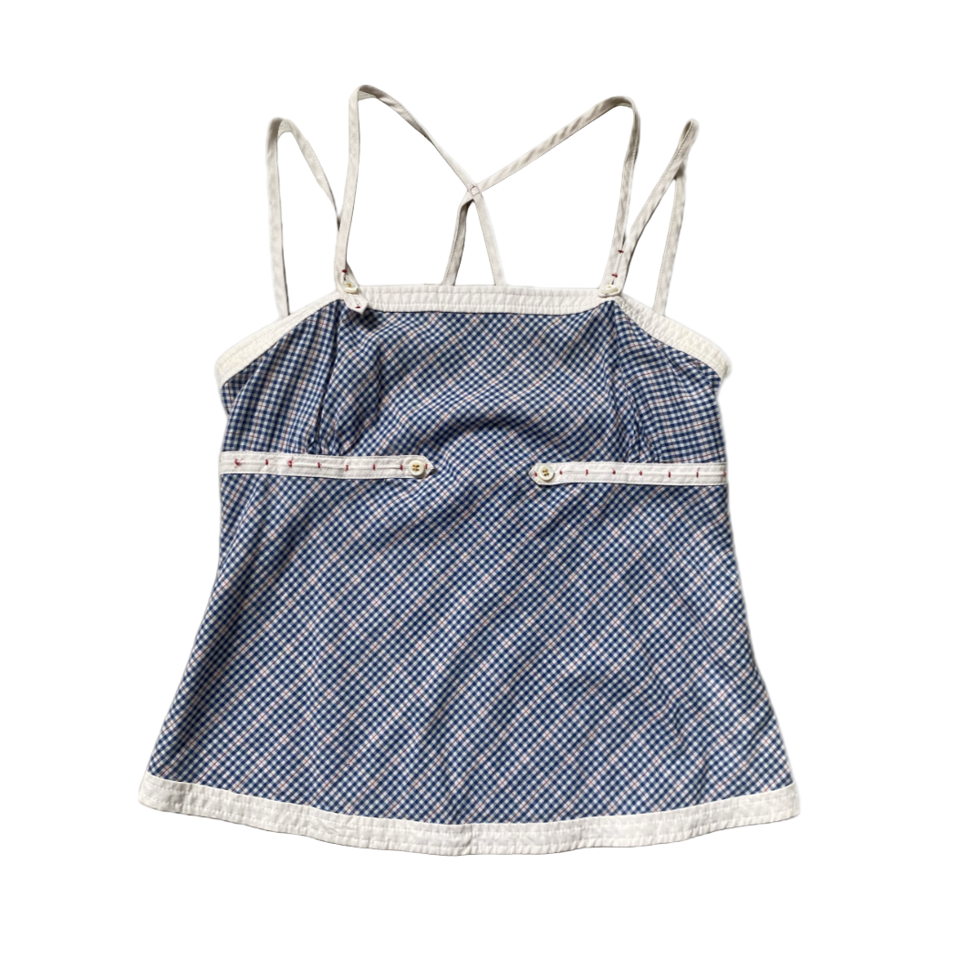 Dsquared² Strappy Blue Plaid Top