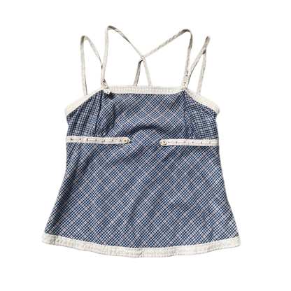 Dsquared² Strappy Blue Plaid Top