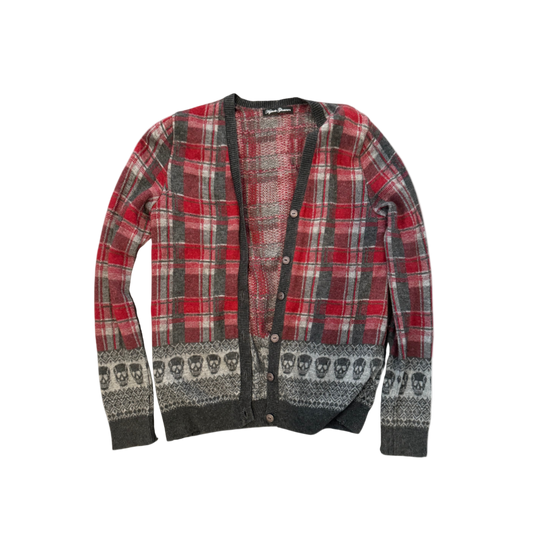 Hysteric Glamour Plaid Skull Cardigan