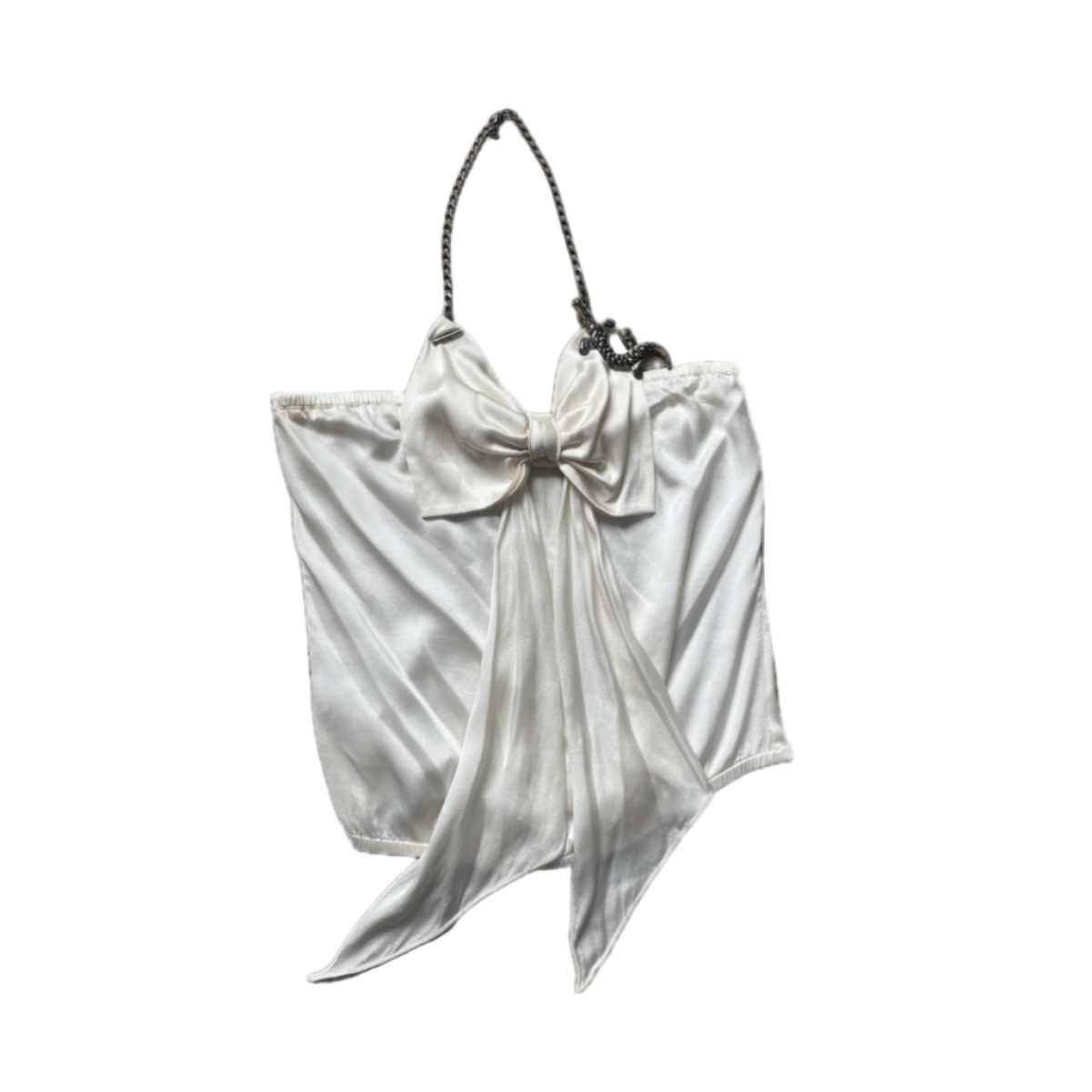 Moschino White Bow Halter Top