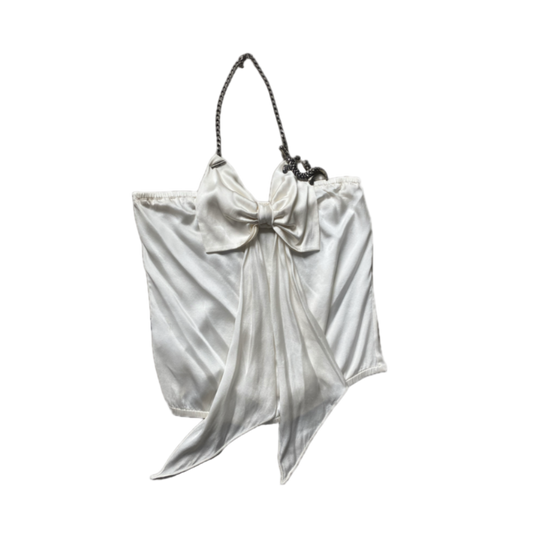 Moschino White Bow Halter Top