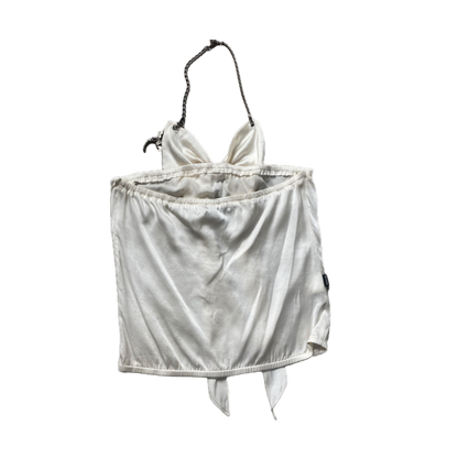 Moschino White Bow Halter Top