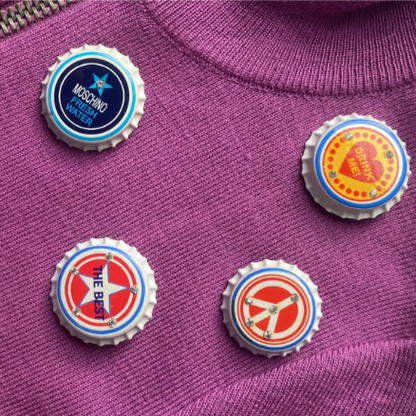 Moschino Jeans Bottle Cap Embellished Zip Up